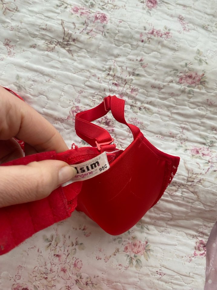 Parlak Kırmızı Bohem Kadın Sütyen - Görsel 2