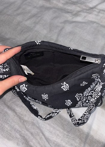 Siyah Beyaz Bohem Kadın Çanta - Görsel 3