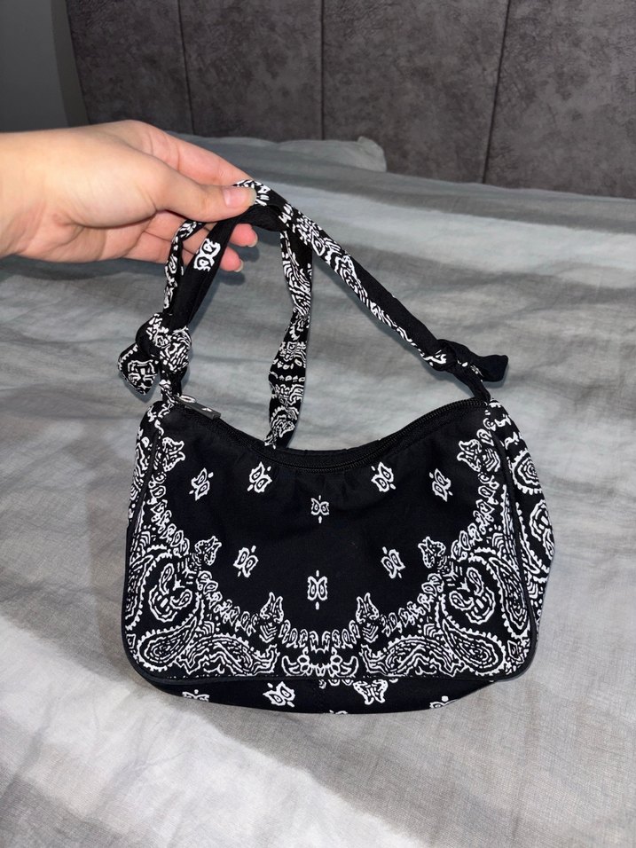 Siyah Beyaz Bohem Kadın Çanta - Görsel 2