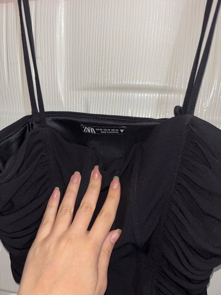 Siyah Pilili Mini Straplez Büstiyer - Görsel 3