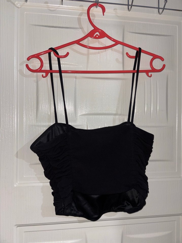 Siyah Pilili Mini Straplez Büstiyer - Görsel 2