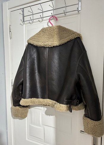 Kahverengi Kürklü Deri Kadın Ceket - Görsel 2