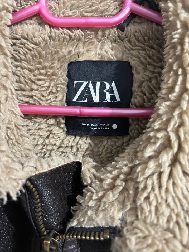 Kahverengi Kürklü Deri Kadın Ceket - Görsel 3