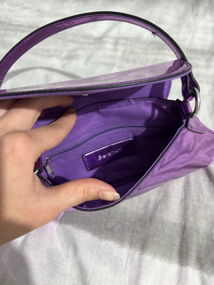 Parlak Mor Kadın El Çantası - Görsel 2
