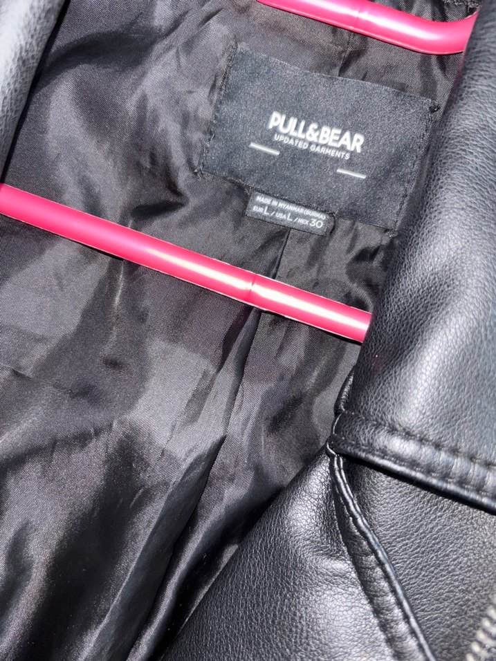 Kadın Siyah Deri Biker Ceket - Görsel 3