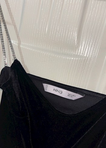 Siyah Drapeli V Yaka Midi Gece Elbisesi - Görsel 3