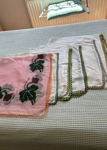 Diğer Nakışlı Çok Renkli Pastel Eşarp Seti