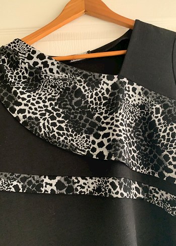 Desenli kalın penye elbise - Görsel 3