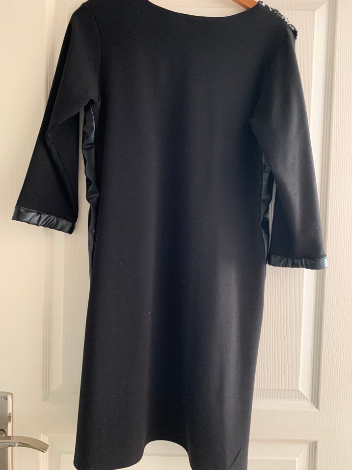 Desenli kalın penye elbise - Görsel 2