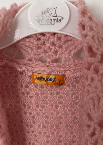 Kız Çocuk Pembe Örgü Bolero - Görsel 2