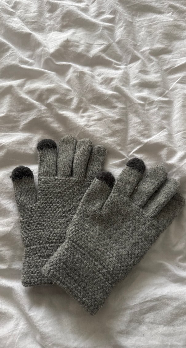 Gri Örgü çoçuk Eldiveni - Görsel 2