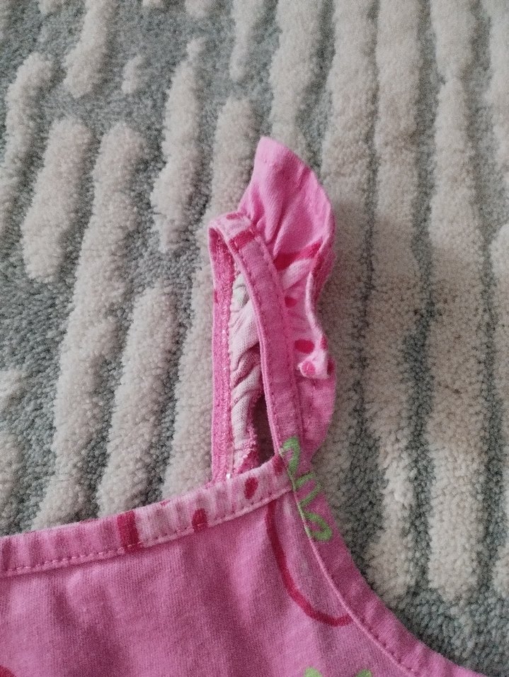 Kız Çocuk Pembe Çilek Desenli Elbise - Görsel 2