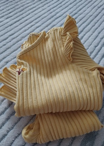 Sarı Piliseli Bebek Kız Takımı Uzun Kollu - Görsel 10