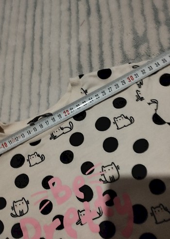 Beyaz Puantiyeli Kız Sweatshirt - Görsel 3