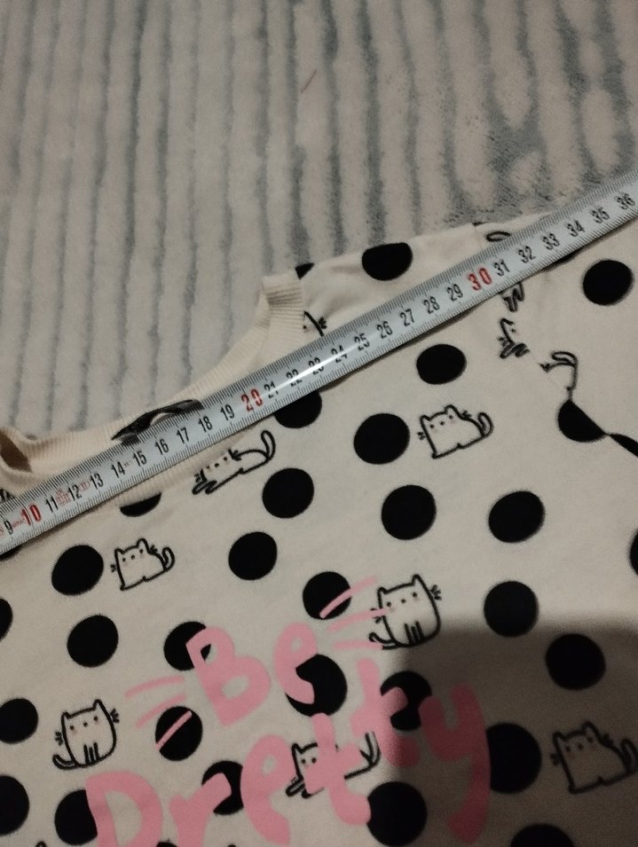 Beyaz Puantiyeli Kız Sweatshirt - Görsel 3