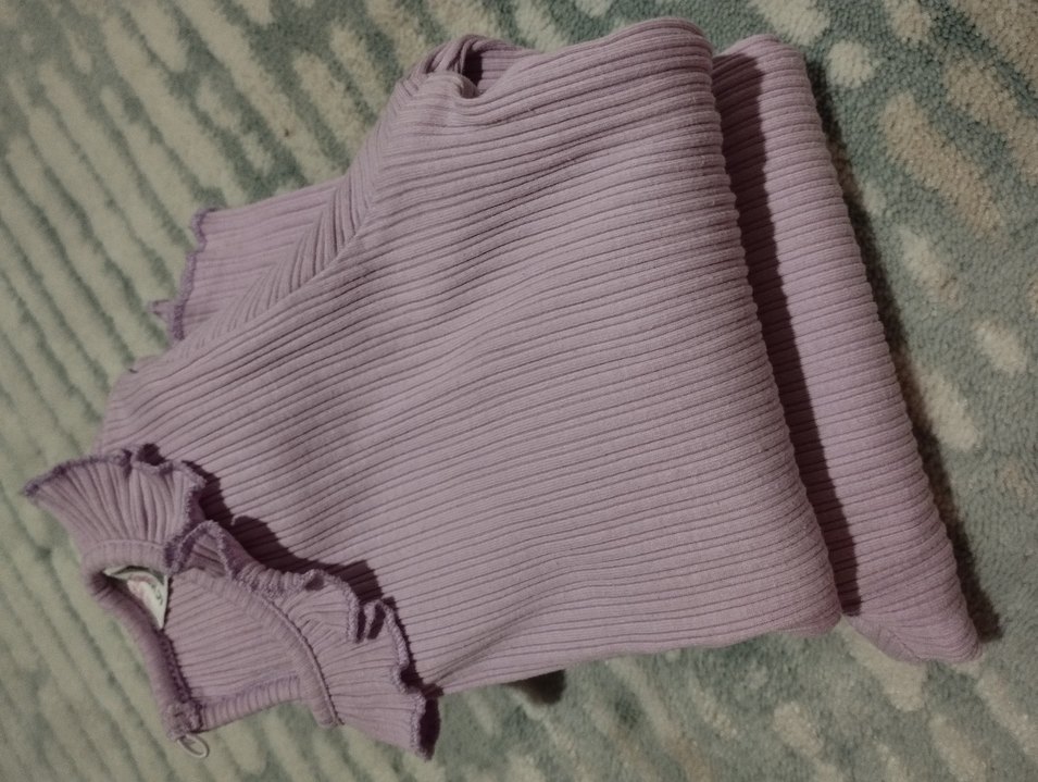 Mor Bebek Kız Uzun Kollu Düğmeli Takım - Görsel 4