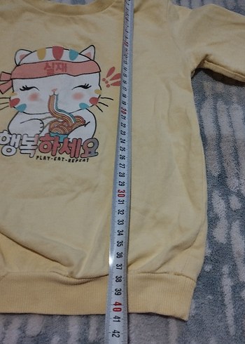 Kız Çocuk Bej Baskılı Sweatshirt - Görsel 2