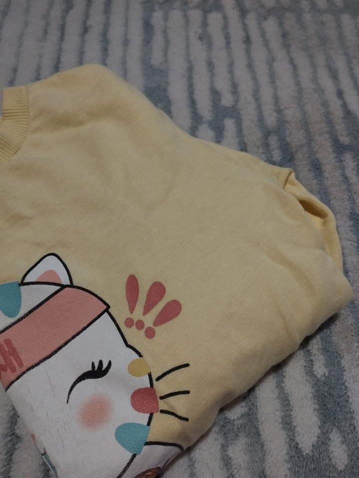 Kız Çocuk Bej Baskılı Sweatshirt - Görsel 3