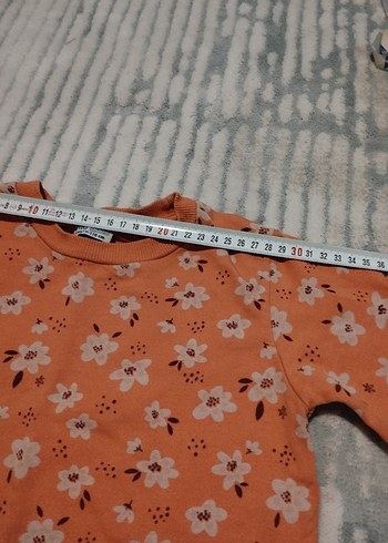 Kız Çocuk Çiçek Desenli Örme Sweatshirt - Görsel 3