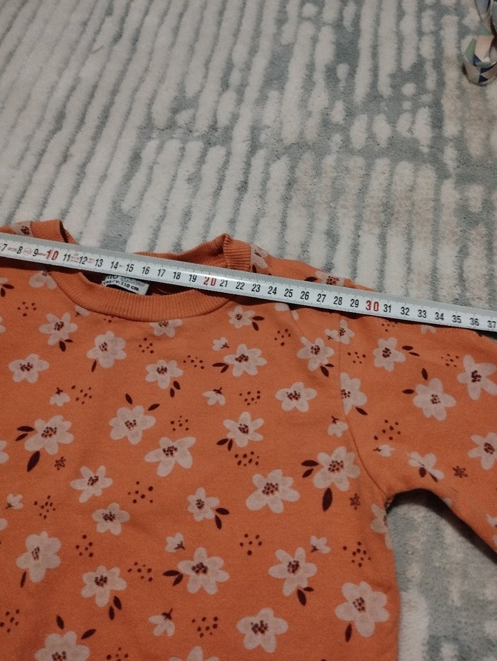 Kız Çocuk Çiçek Desenli Örme Sweatshirt - Görsel 3