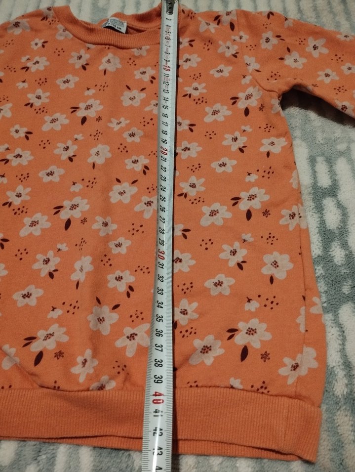 Kız Çocuk Çiçek Desenli Örme Sweatshirt - Görsel 2