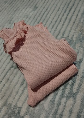 Pembe Düğmeli Bebek Kız Takımı - Görsel 2