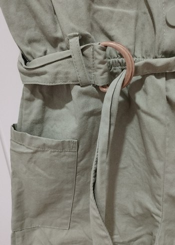 Kemerli Kısa Kollu Kadın Tulum - Görsel 6