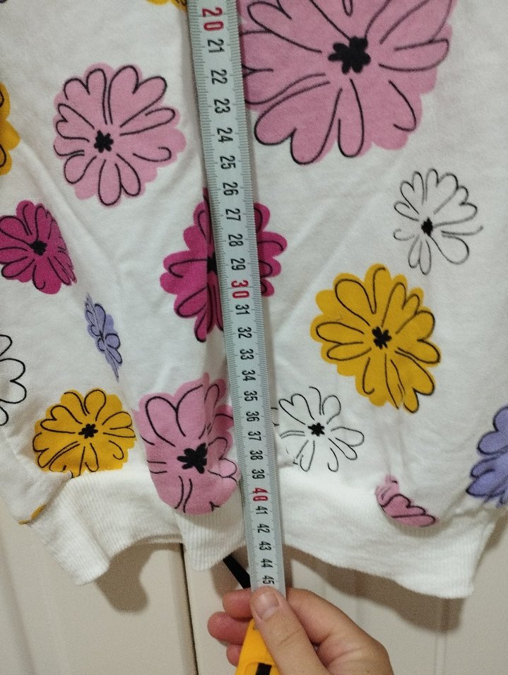 Çiçek Desenli Renkli Kız Sweatshirt - Görsel 4