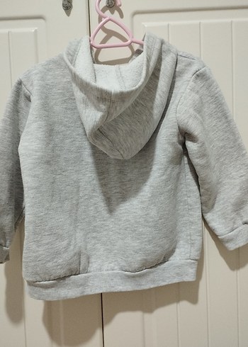 4 Yaş Beden Kız Çocuk Gri Fermuarlı Sweatshirt