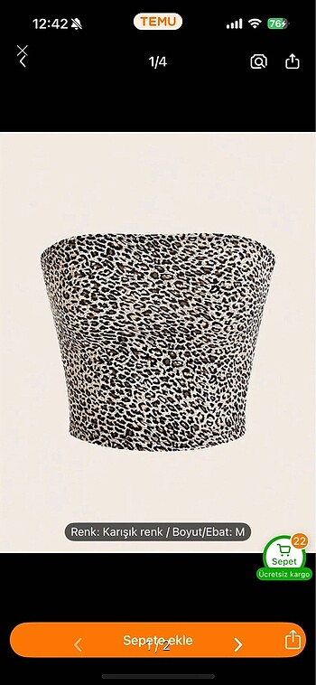 Straplez leopar desenli bluz
