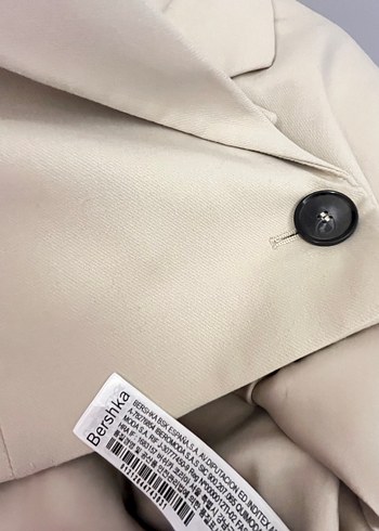 Bershka Bej Süet Mini Kadın Blazer Ceket