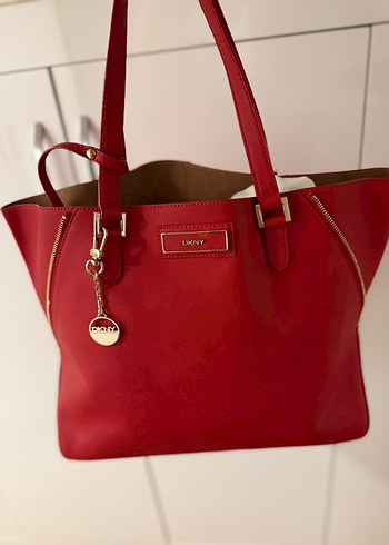 DKNY Klasik Kırmızı Deri Kadın Çanta