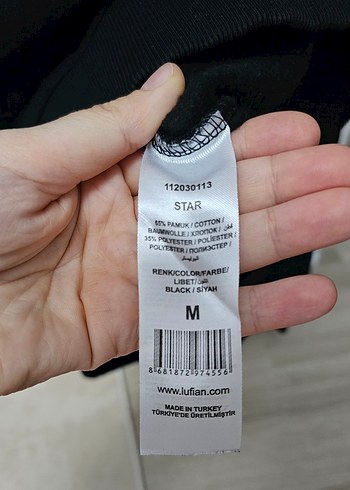 Lufian Erkek LUFIAN SPORTS Siyah Spor m beden sweatshirt