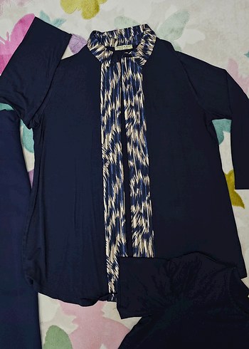 Kadın 3lü Takım Lacivert Yeni 52 L beden - Görsel 6