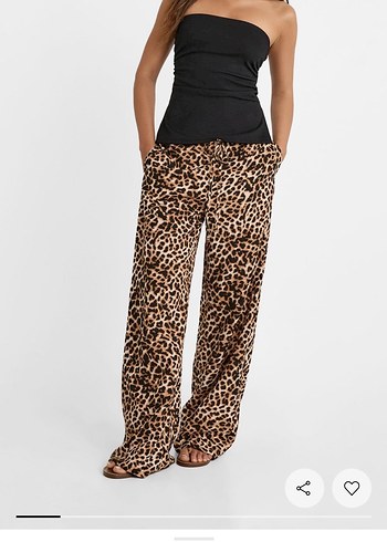 stradi leopar saten pantolon
