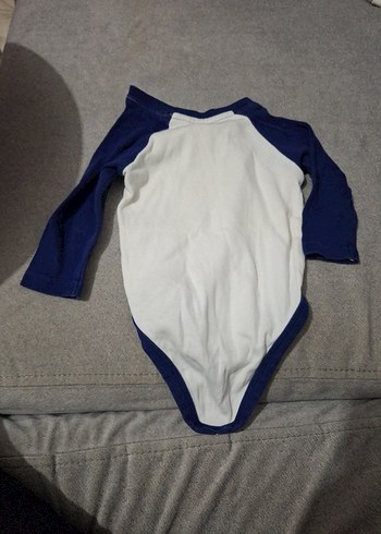 Uzun Kollu Fermuarlı Mavi Bebek Body - Görsel 6