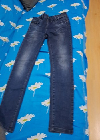 Mavi Bağcıklı Kadın Midi Boy Denim Pantolon
