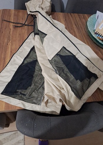 Bej Kapüşonlu Rahat Kesim Kadın Mont - Görsel 6