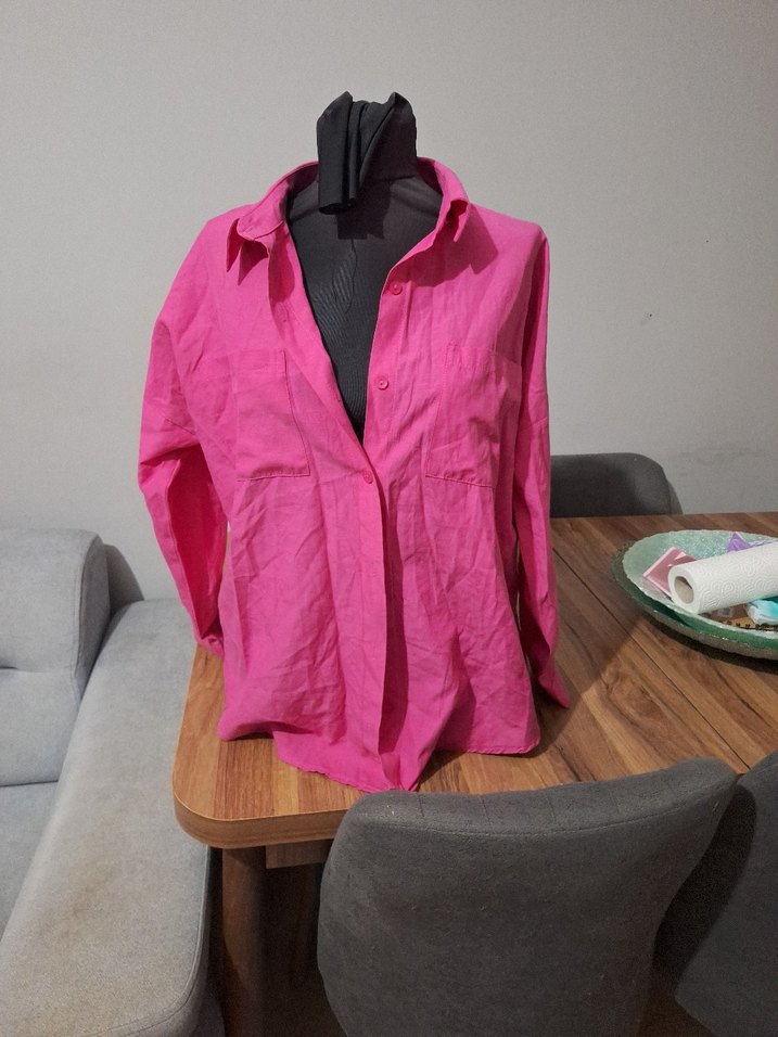 fusya renk bayan gömlek m beden - Görsel 2
