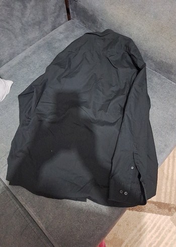 Siyah Regular Fit Keten Erkek Gömlek - Görsel 5