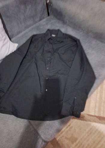 Siyah Regular Fit Keten Erkek Gömlek - Görsel 2