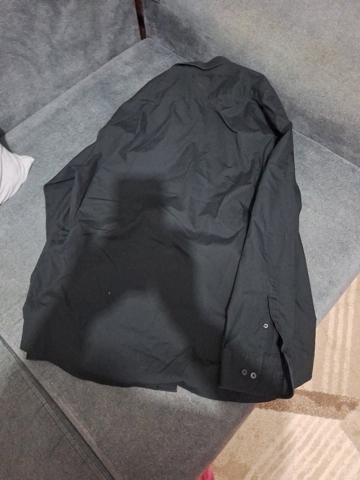 Siyah Regular Fit Keten Erkek Gömlek - Görsel 5