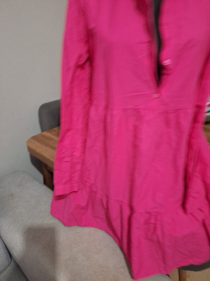 fusya renk uzun kol uzun gomlek - Görsel 3