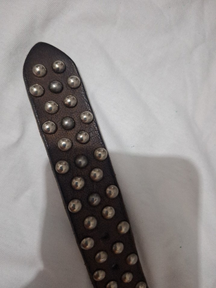 Koyu Kahverengi Perçinli Deri Kadın Kemer - Görsel 5