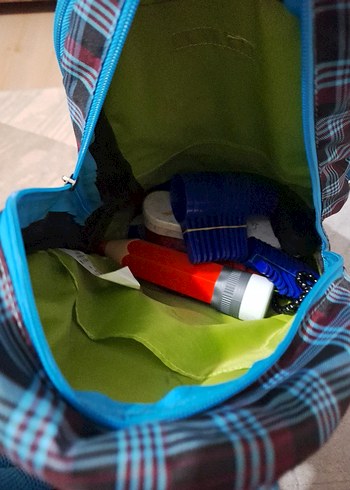 Kadın Mavi Ekose Sırt Çantası - Görsel 6