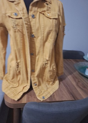 hardal renk kot mont m beden - Görsel 3