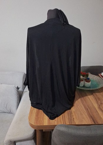 Siyah Drapeli Kadın hırka tarzı triko ince - Görsel 8