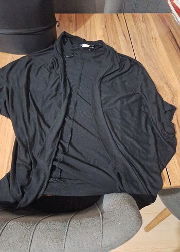 Siyah Drapeli Kadın hırka tarzı triko ince - Görsel 6