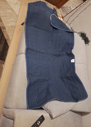 Lacivert Düz Desenli Battaniye elektirikli - Görsel 2