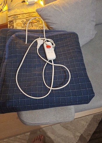 Lacivert Düz Desenli Battaniye elektirikli - Görsel 4